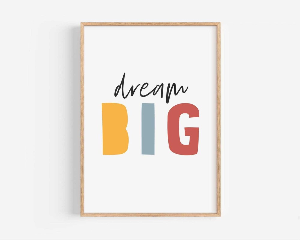 Motivation Kids Room Decor Dream Big Print Inspirational Art For Classroom
