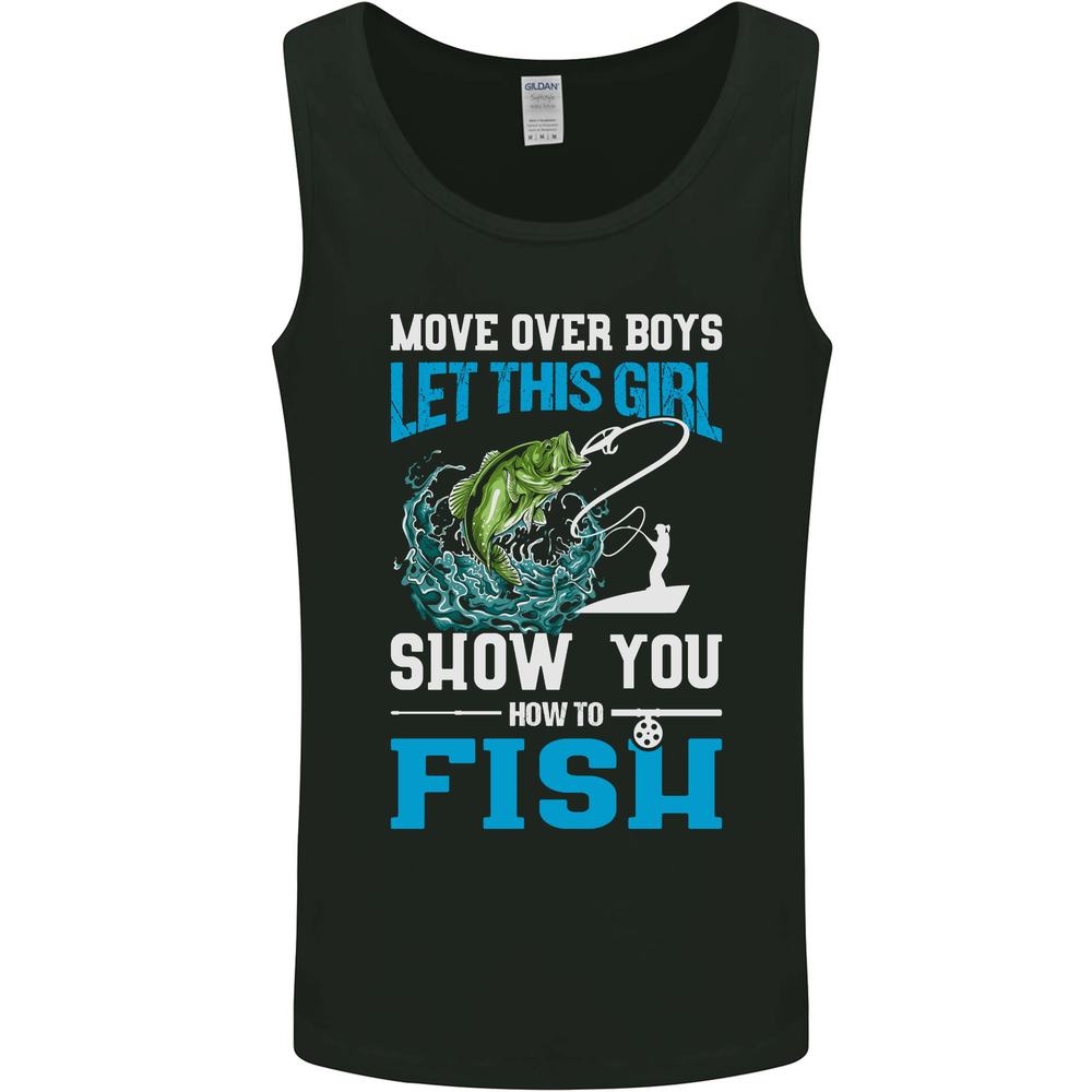 Funny Women Fishing Female Fisherman Mens Vest Tank Top