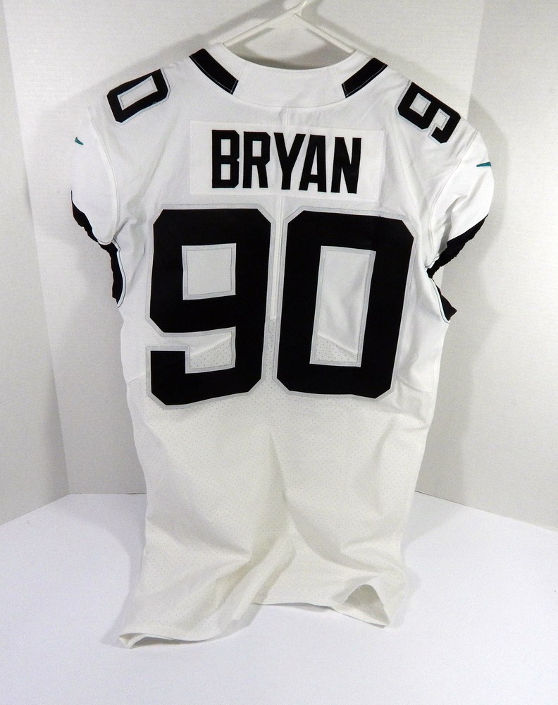 2018 Jacksonville Jaguars Taven Bryan #90 Game Issued White Jersey 44 DP48801