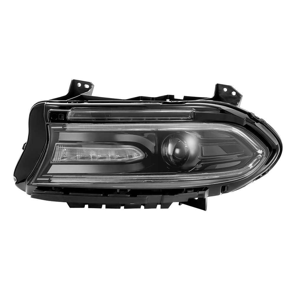 LH Headlight Projector Assembly W/LED DRL For Dodge Charger 2015-2023 Black