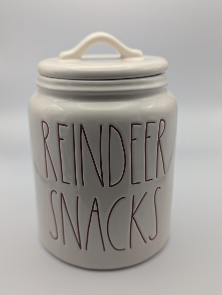 rae dunn reindeer snacks Canister