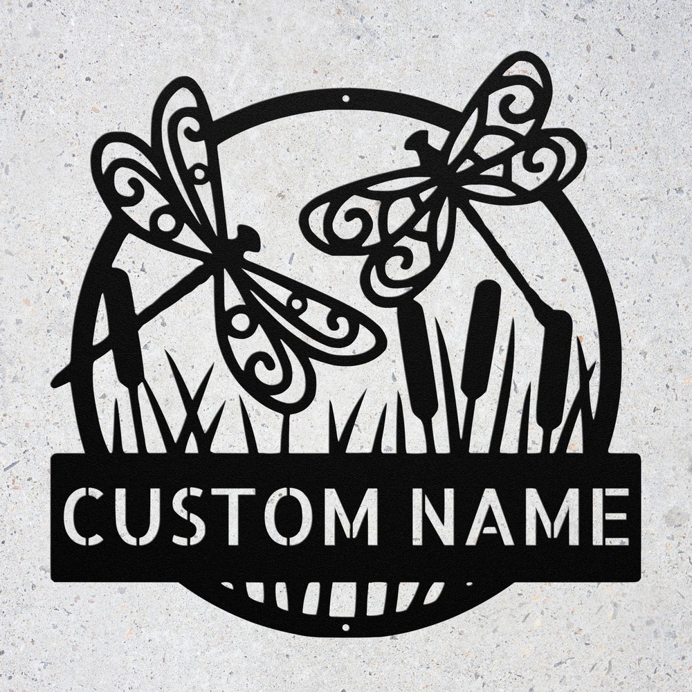 Personalized Dragonfly Metal Sign Nature Wall Decor Plaque Gift for Garden