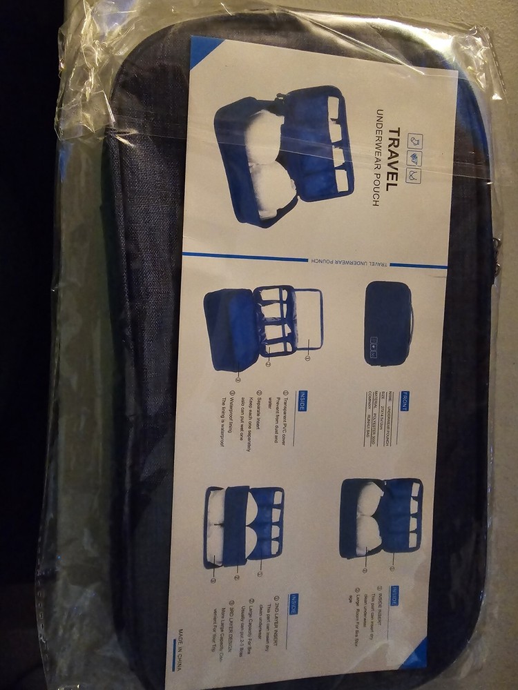 Multi-Layer Portable Underwear Storage Bag Clothing Storage Pouch Waterproof 1pc