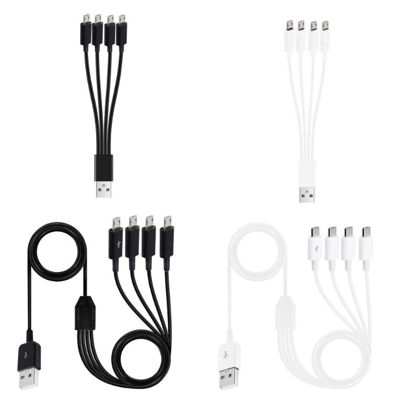 4-Way USB Charging Cable for Multiple Devices 20cm or 150cm Options