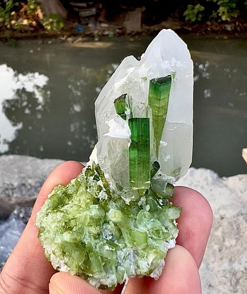 398 Carat Tourmaline Crystal With Quartz Specimen From Afghanistan