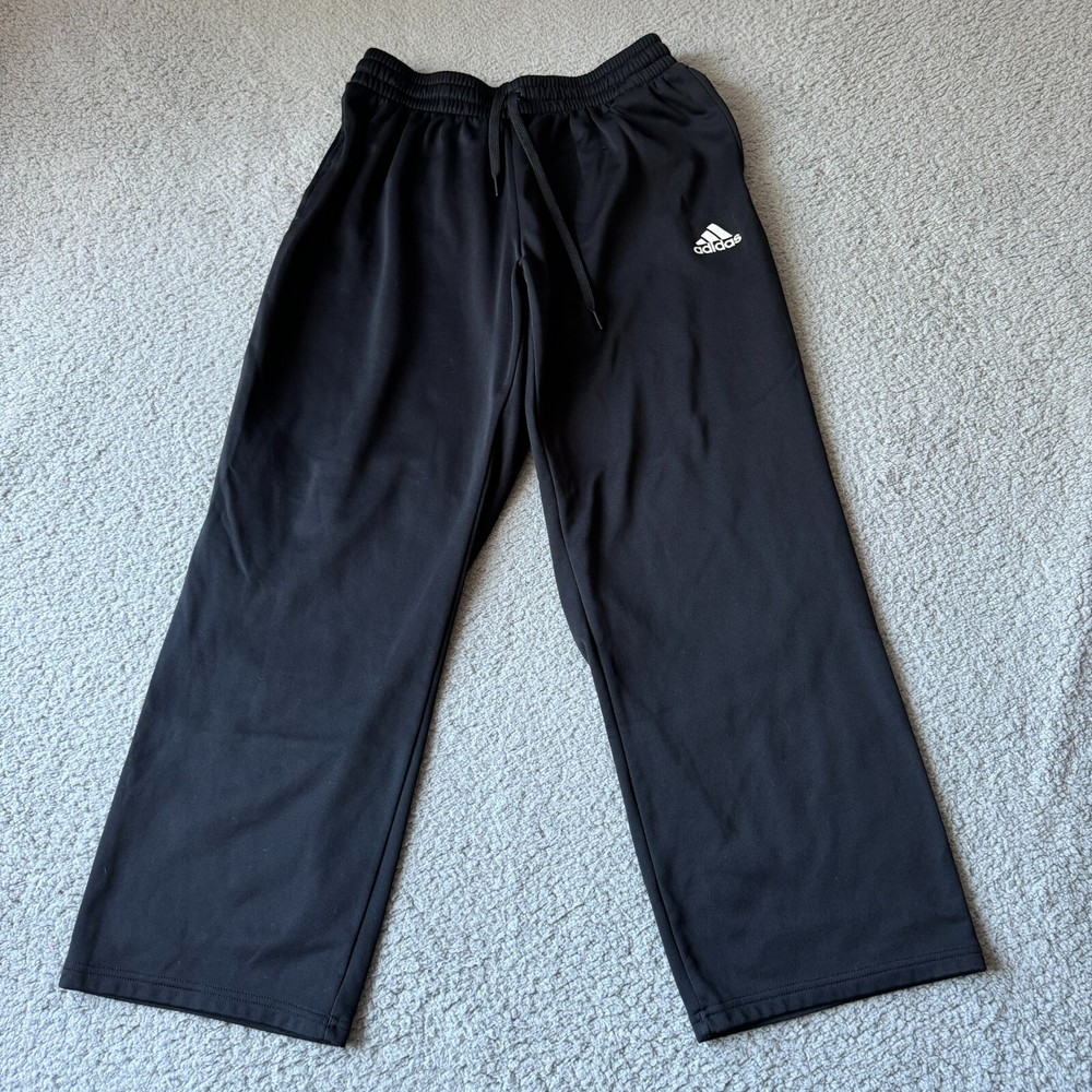 NEW Adidas Pants Mens Extra Large Black Sweat Joggers Aeroready Athletic Fleece