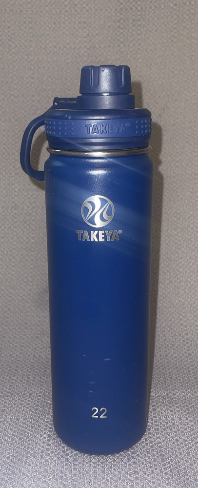 Takeya Actives 22-Oz. Spout Water Bottle, Double-wall, Stainless Steel, Blue