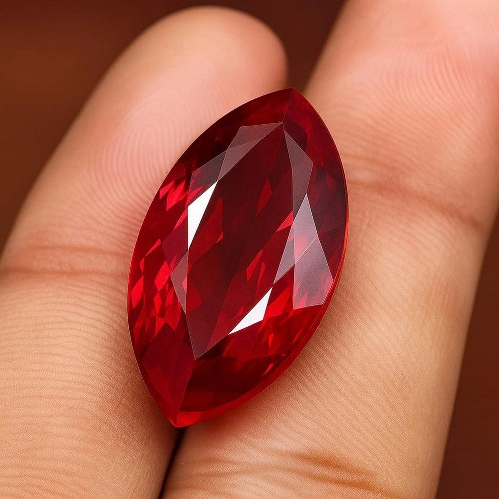 8.40 Ct Natural Painite Blood Red Marquise Cut Certified Gemstone Burma