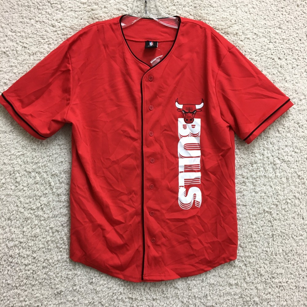 Chicago Bulls NBA Jersey Medium Mens Red V-Neck Short Sleeve M  