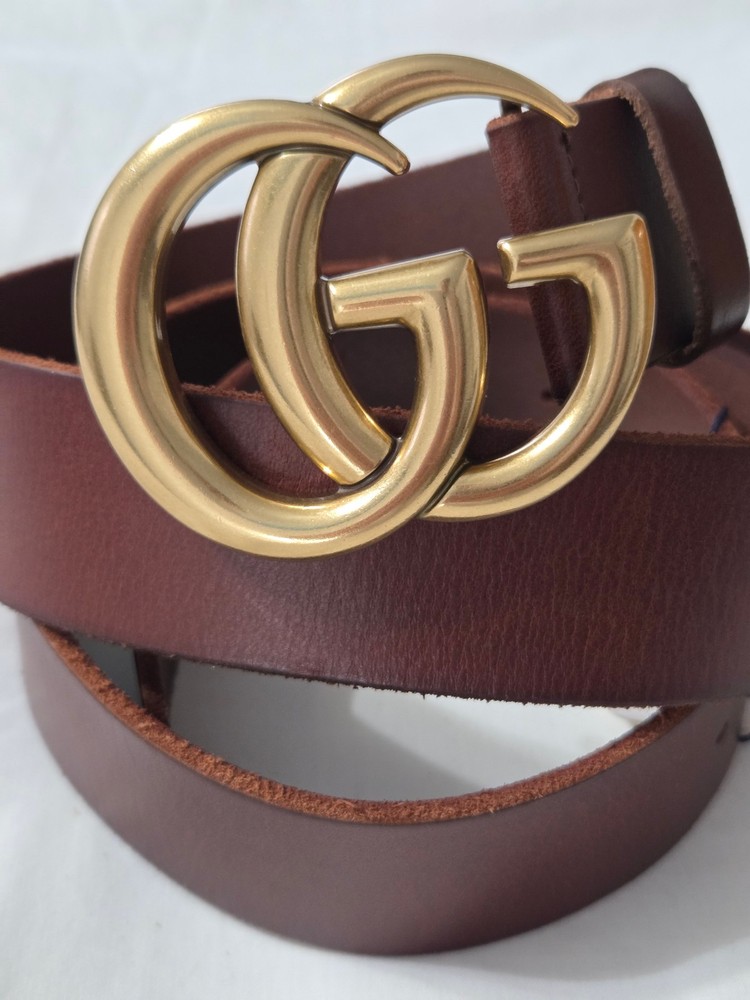 Authentic Brown Leather Gucci Belt 1.5