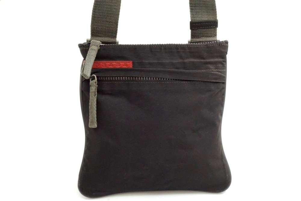 RARE PRADA Sport Mini Logo Shoulder Bag in Black Nylon Tessuto for Men & Women
