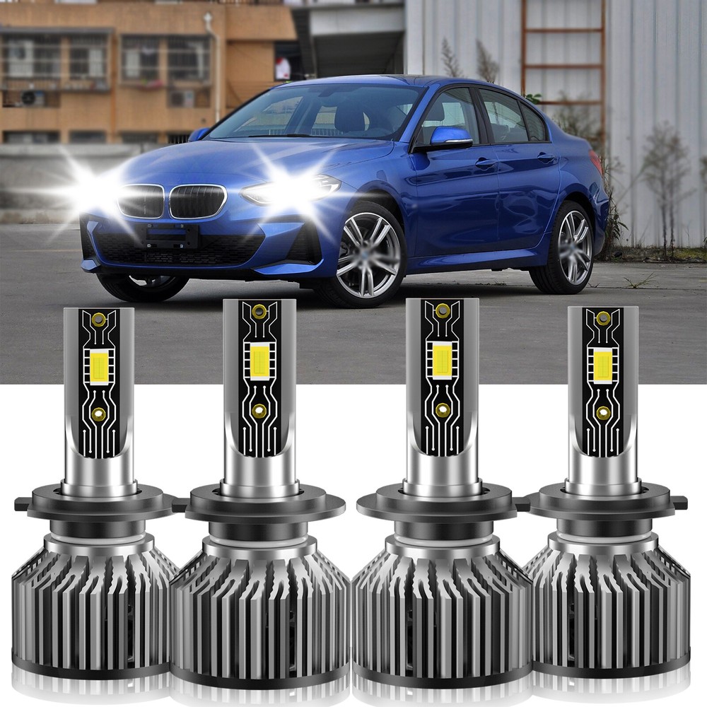 H7+H7 LED Headlight CSP Bulb Kit Combo High Low Beam For BMW 125i 2008-2013