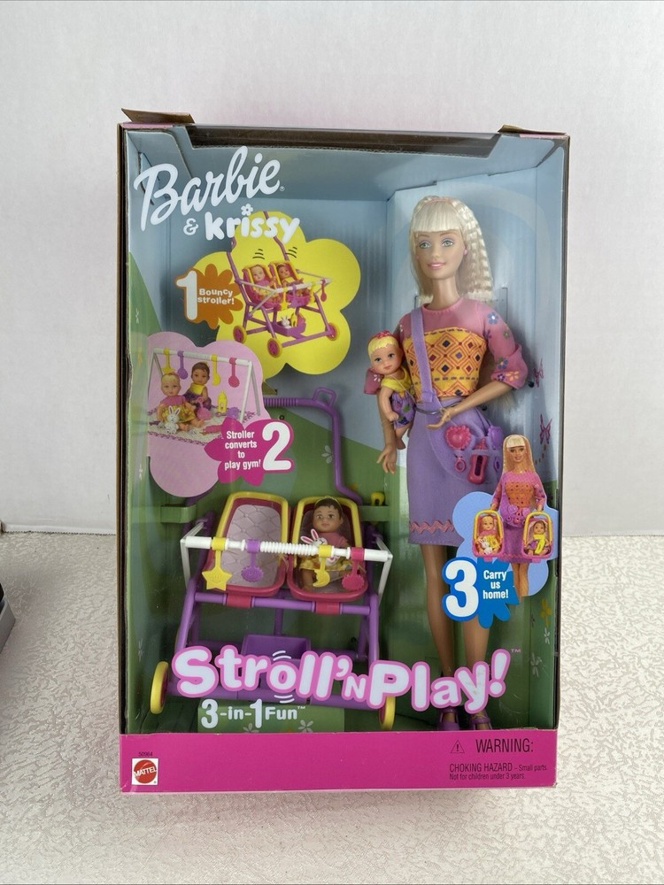 Barbie and Krissy Stroll 'n Play 3-in-1 Set 3 dolls NEVER OPENED Mattel Vintage