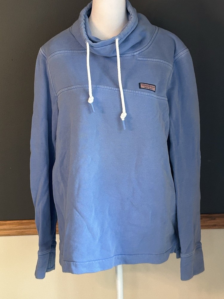 Vineyard Vines Slub Funnel Neck Shep Shirt Sweatshirt Women’s Blue Size Small