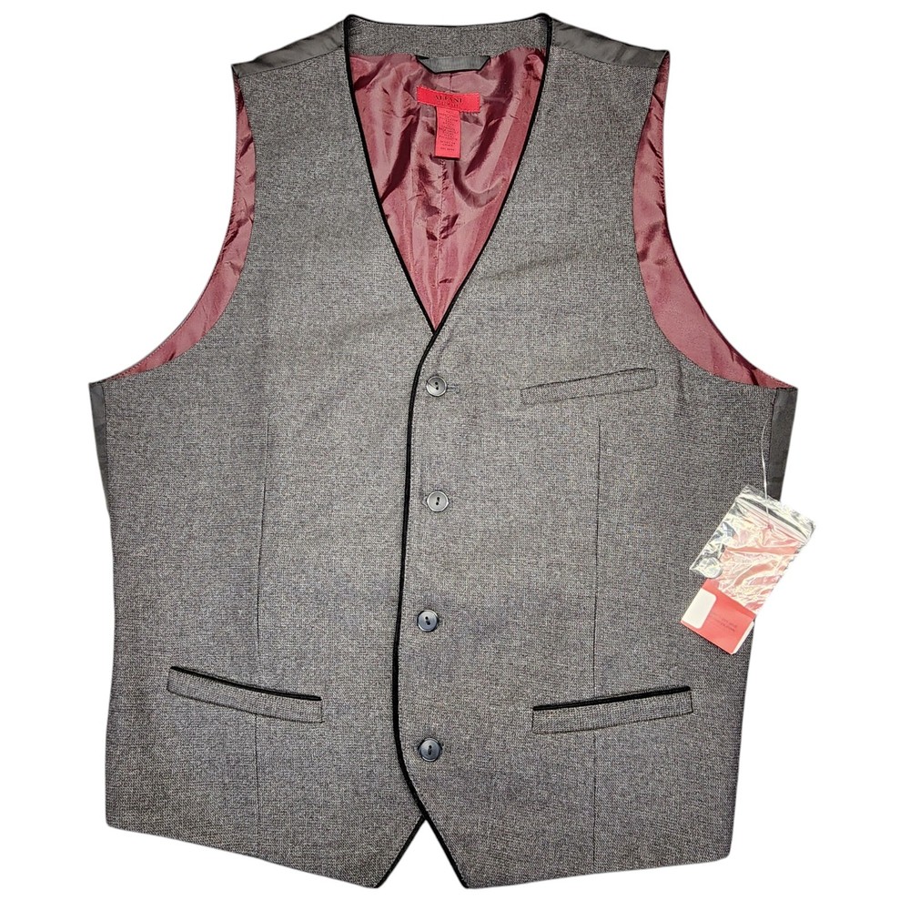 Alfani Men's Medium Tuxedo Vest Slim Fit Stretch Fabric Charcoal Grey NEW