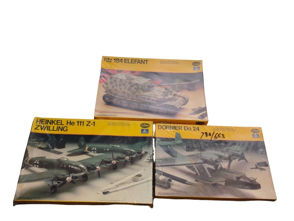 Testors Italeri 1/72 Heinkel He 111 Z-1 Zwilling #867 And Two Other Model Kits.