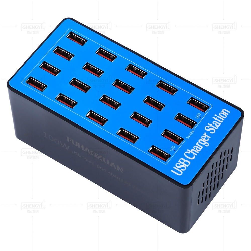 100W 20-Port USB Charging Station for Multi-Device with Smart Safety Tech  