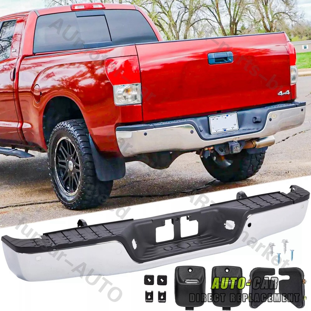 Steel Rear Step Bumper Assembly For 2007-2013 Toyota Tundra with Sensor Holes