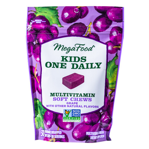 Kids Multivitamin  Grape, 30 Soft Chews By MegaFood