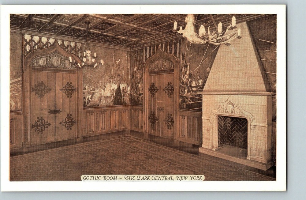 Gothic Room The Park Central New York City NY Vintage PhotoPrint 1930's Postcard