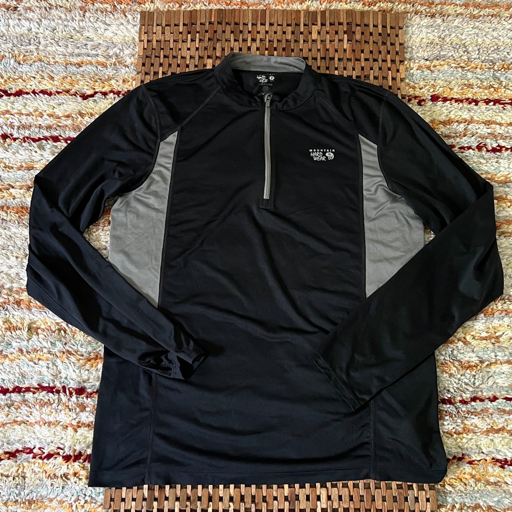 Mountain Hardwear Ultralight 1/4 Zip Base Layer Black Men's Size Medium M