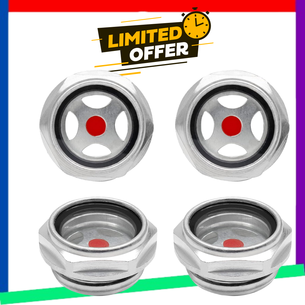 4Pcs Air compressor Oil Sight Glass 1 Inch NPT Oil Liquid Level Gauge Male Threa