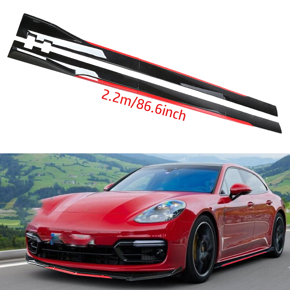 For Porsche Panamera Side Skirt Extension Body Kit Splitter Spoiler Glossy