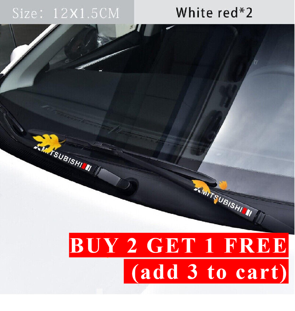 2PCS PVC Car Window Wiper Sport Sticker Decals For Mitsubishi Car Accessories