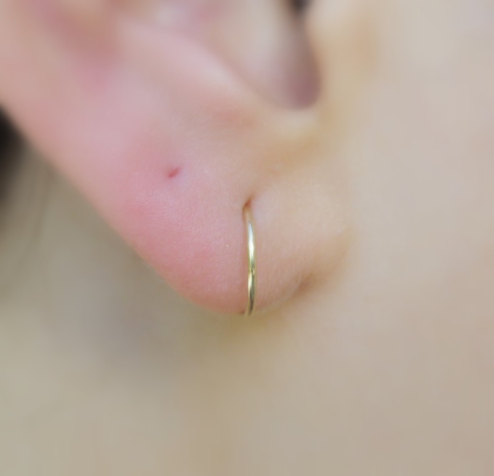 Cartilage Hoop Earrings 14K Yellow Gold Filled 20g 10mm Inner Diameter -1 pair