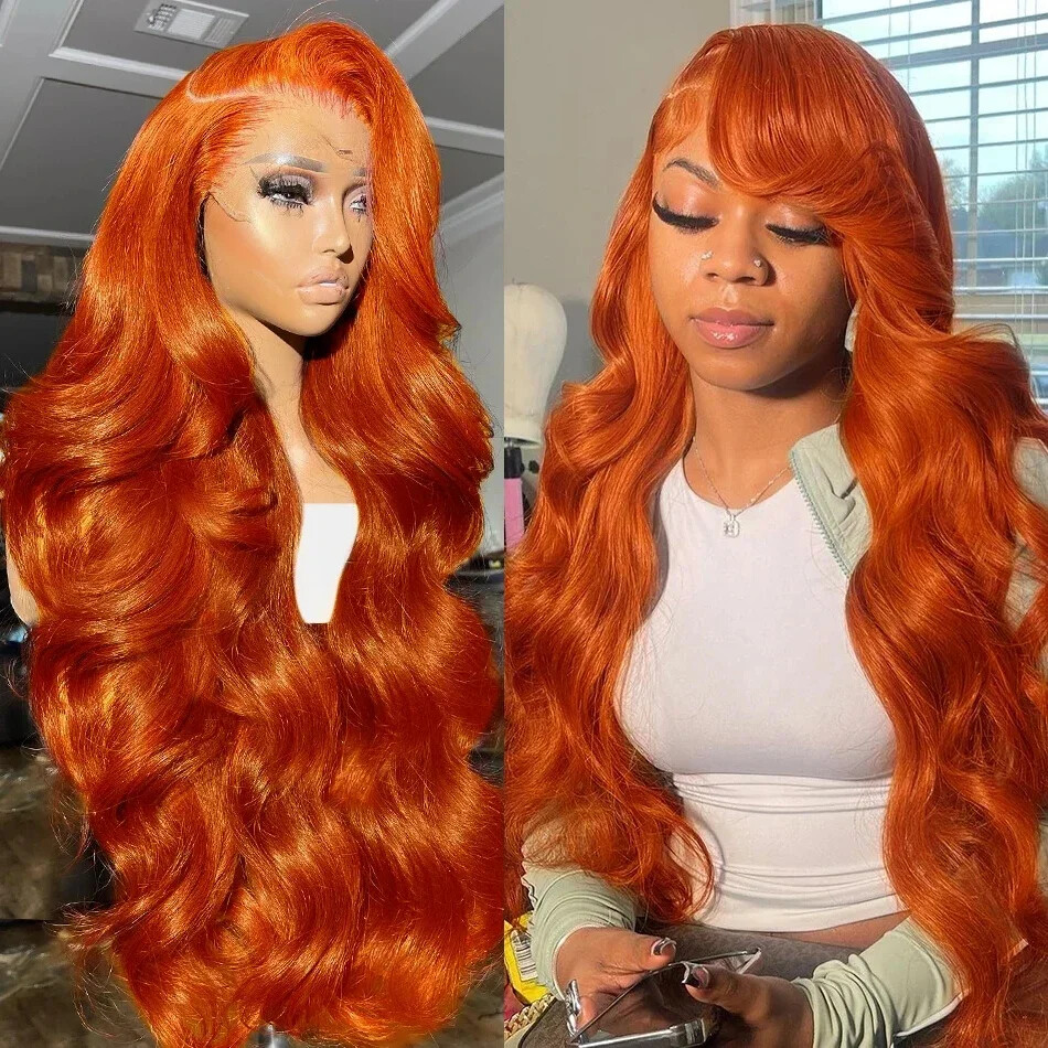 Orange Ginger HD Lace Front Wig – Glueless Body Wave Pre-Plucked Human Hair