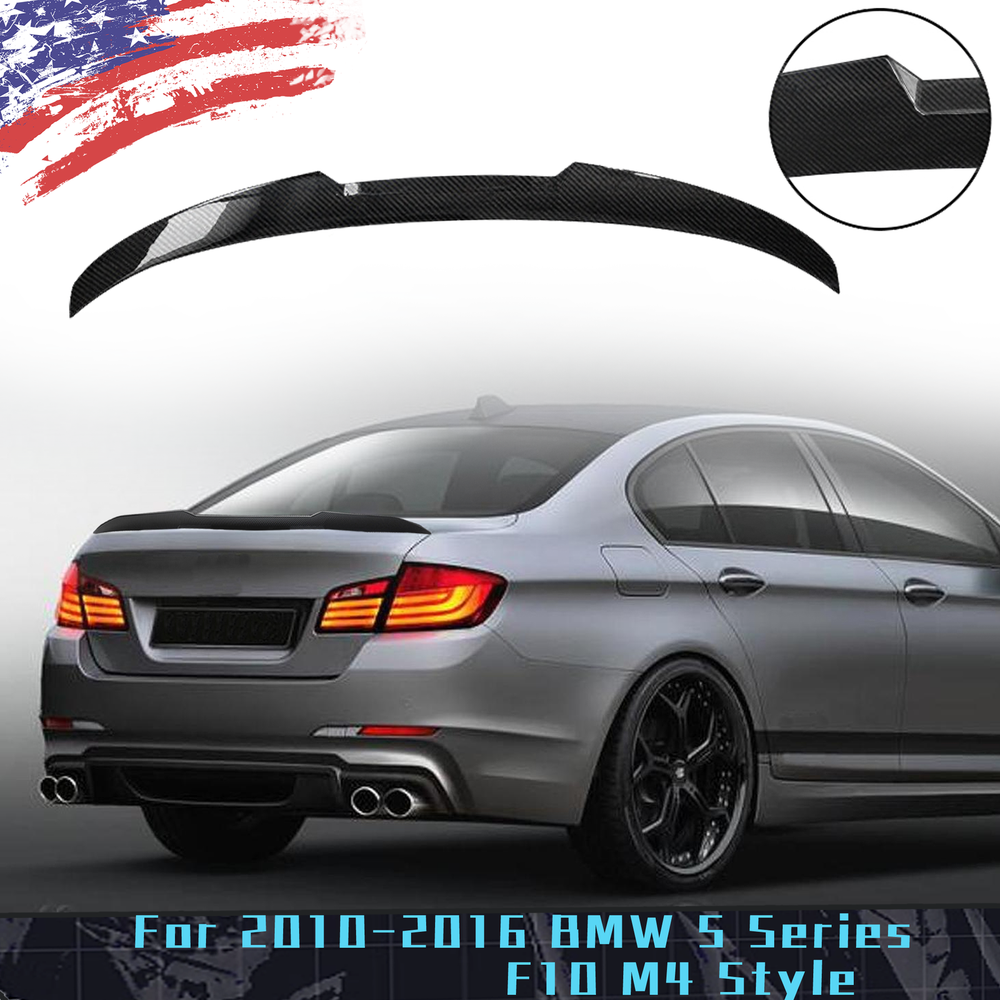 FOR 2010-2016 BMW 5 Series F10 M4 StyleRear Trunk Lip Spoiler Wing Carbon Look