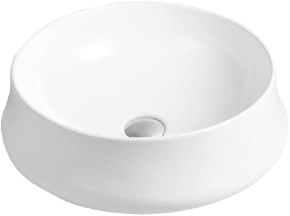 Karran VC-428 18.25-inch White Vitreous China Circular Vessel Sink