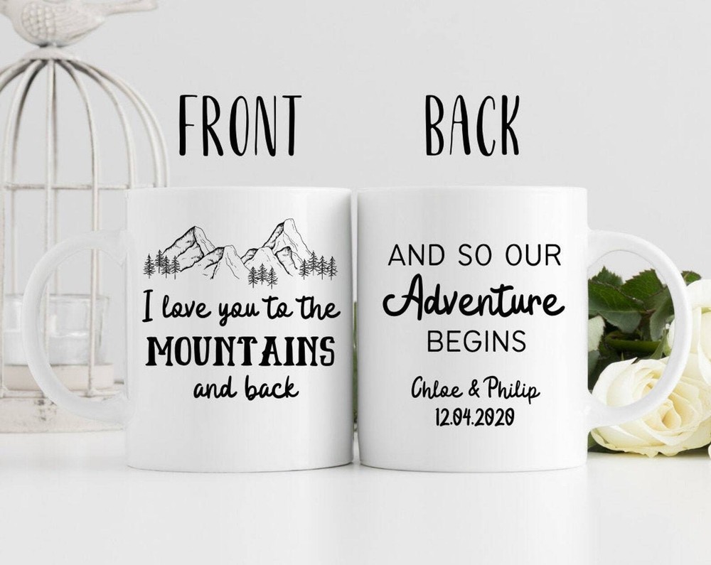 Custom Campers Coffee Mug - Personalized Wedding Gift for Newlyweds Engagement Anniversary  
