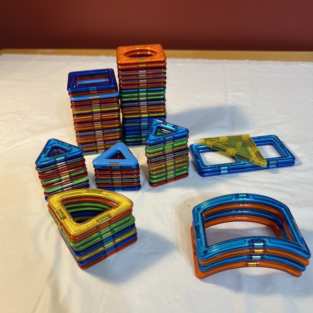 Lot of Magformers Magna Tiles Magnetic Shapes Building Toys Square Triangle Arch