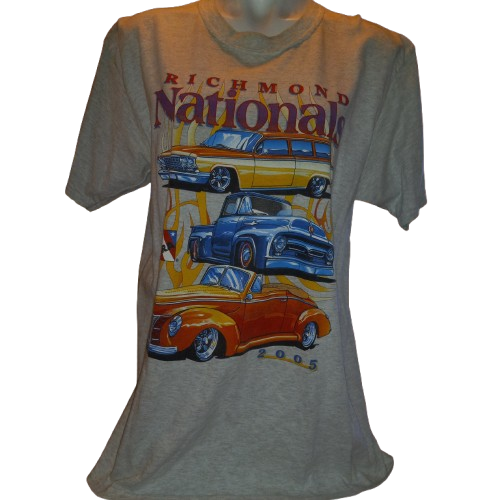 2005 NSRA Richmond Nationals Street Rod Association Mens Large T Shirt Gray