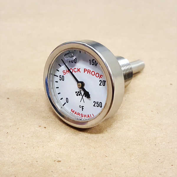 Marshall Gauge Direct Mount 0-250 F Engine Water Oil Transmission Temp (3/8 NPT)