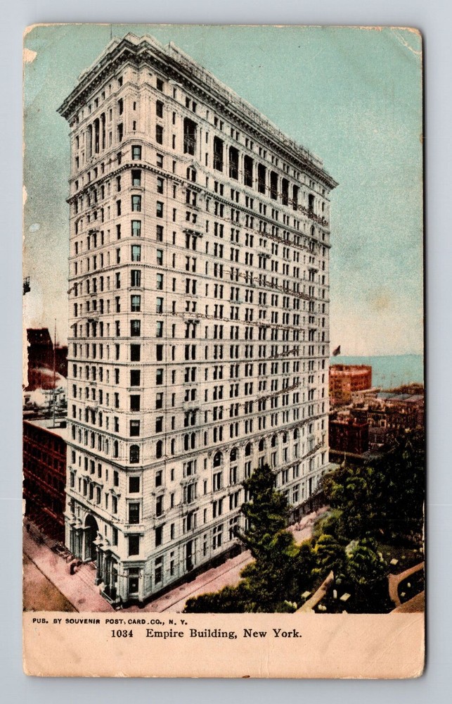 New York City NY, Empire Building, Souvenir, Vintage Postcard