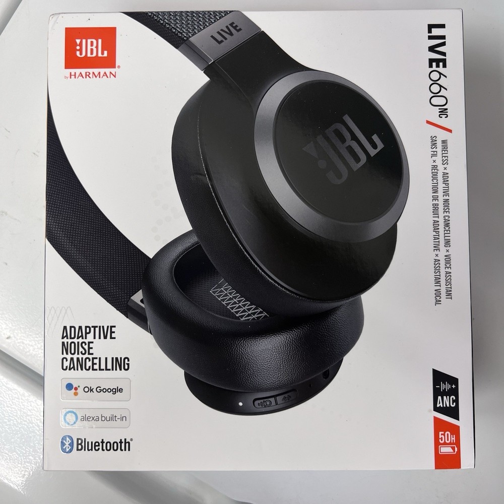 JBL Live 660NC Wireless Bluetooth Over-ear Noise-cancelling Headphones NEW