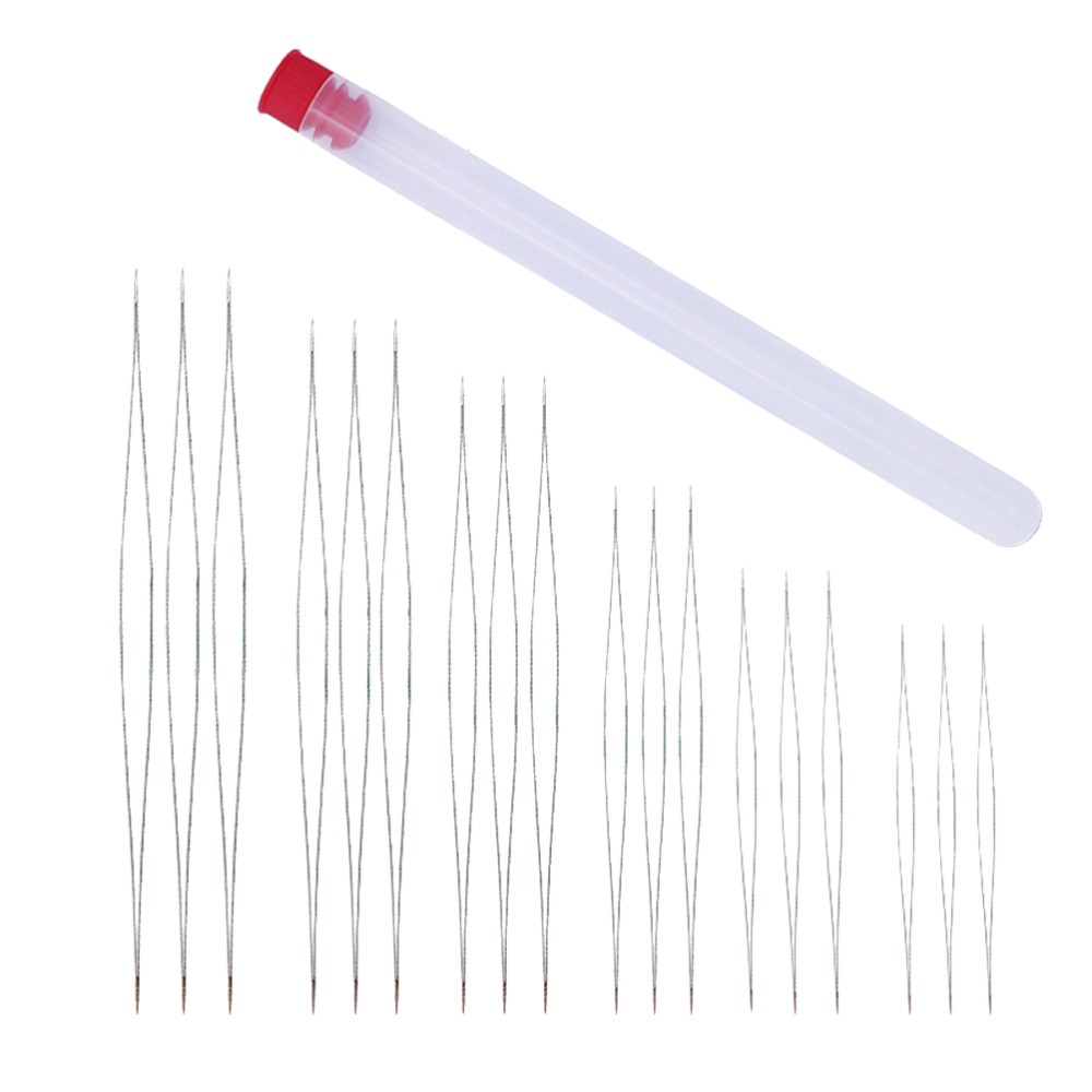 18Pcs DIY Beading Needles Kit with Eye Threaders for Sewing and Jewelry Making