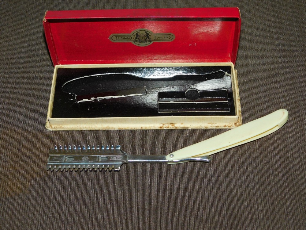 VINTAGE SHAVING DURHAM DUPLEX STRAIGHT RAZOR IN BOX