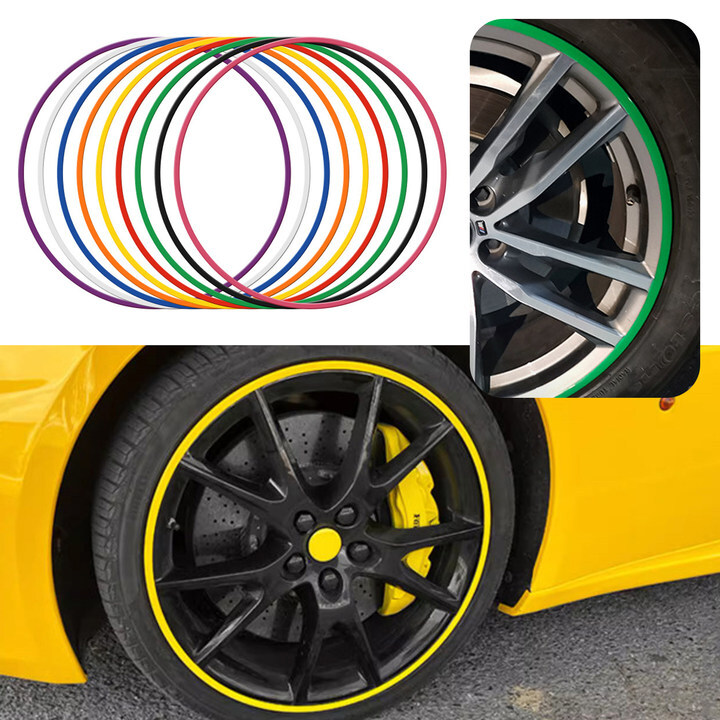 4pcs 15-22 inch Car Wheel Hub Rim Trim Tire Ring Guard Strip Protector Decor