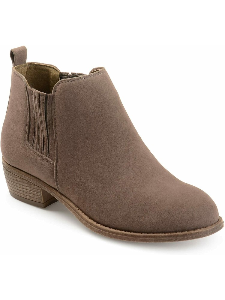 JOURNEE COLLECTION Womens Gray Stretchy Panels Ramsey Round Toe Boots 8.5