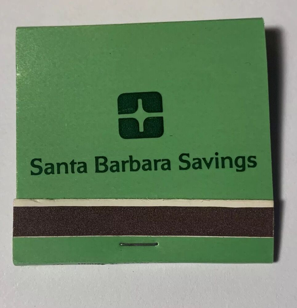 Santa Barbara Savings Vintage Banking Matchbook Full / Unstruck ~
