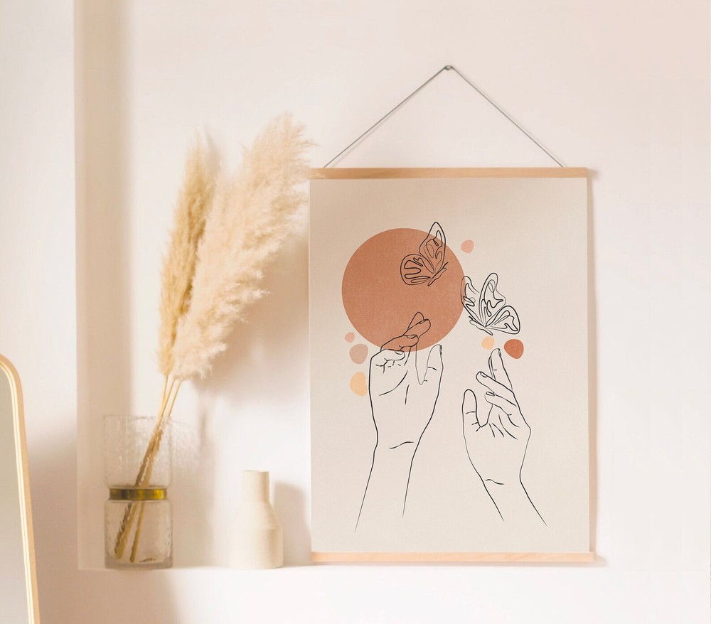 Butterfly Line Art Boho Wall Decor Motivational Wall Decor Butterfly Wall Art