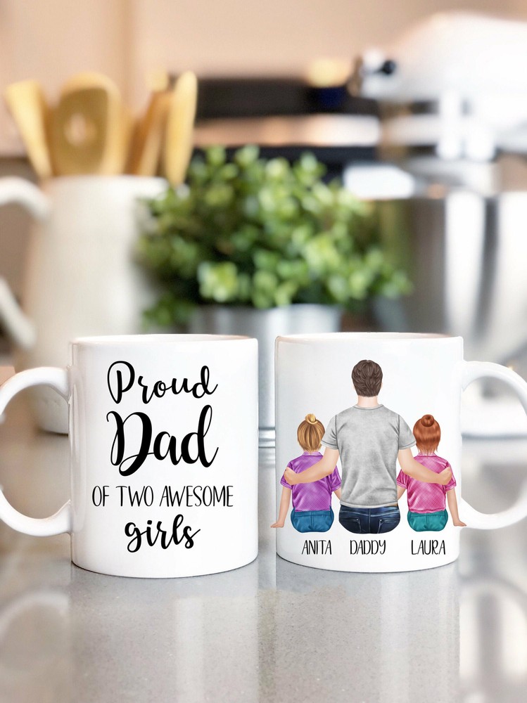 Dad With Daughters Mug Girls Dad Mug Father Of Girls Giftfathers Day Mug Custom