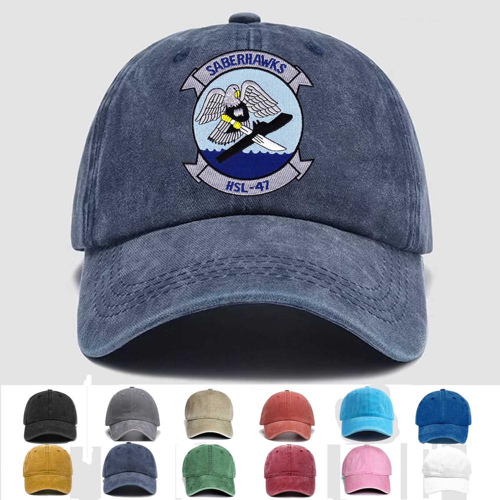 Custom Personalization Embroidered Hat HSL-47 Saberhawks, Veteran Cap, Gift