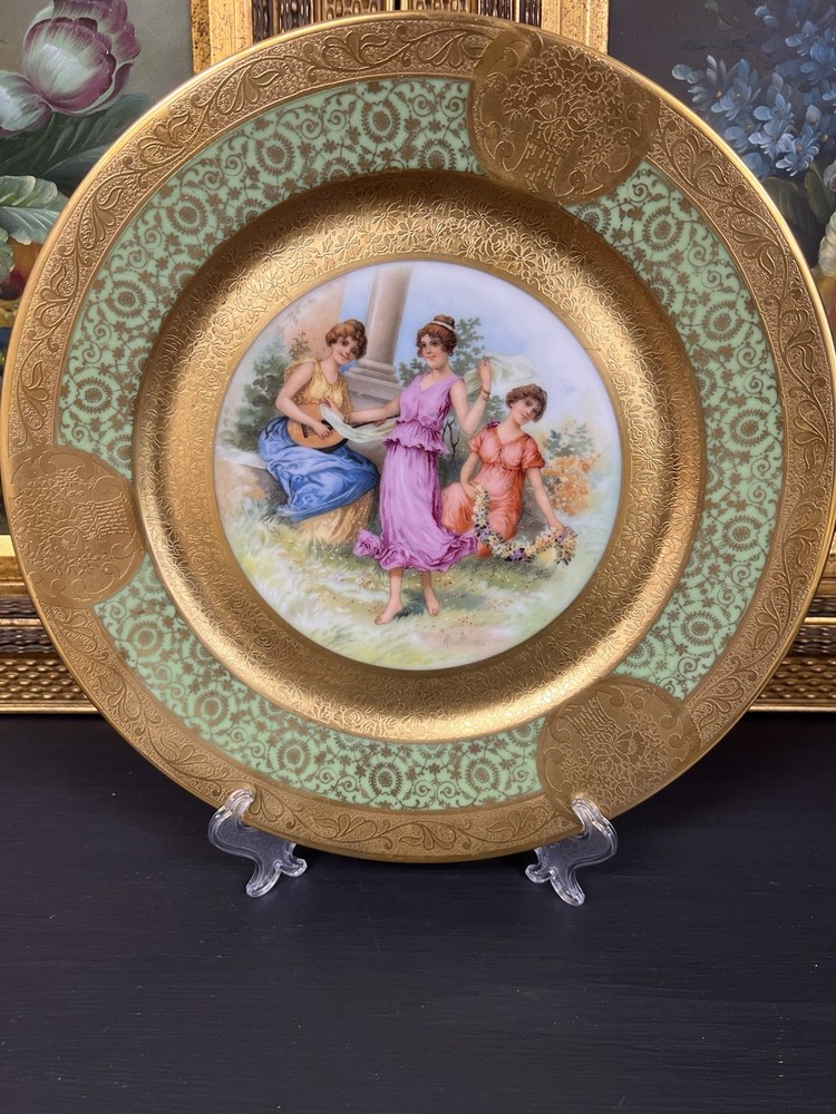 RARE ANGELICA KAUFFMAN PORCELAIN VIENNA DECORATION CABINET PLATE