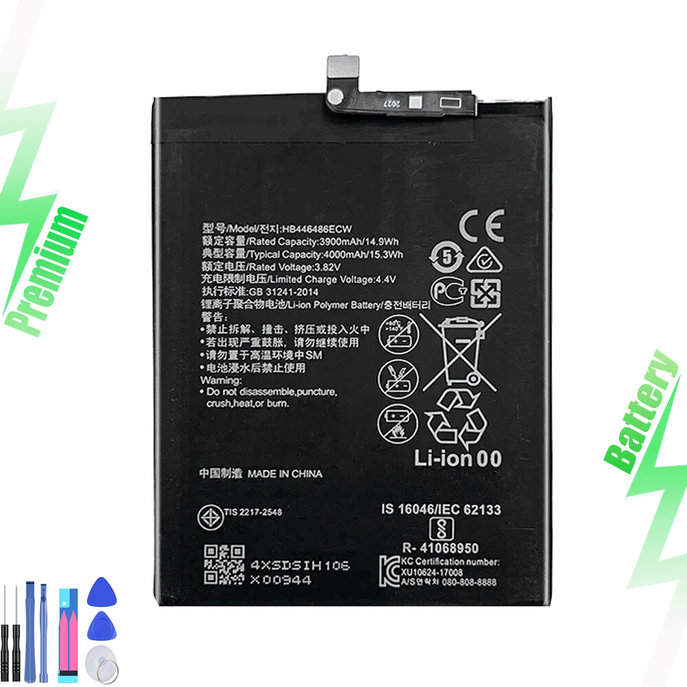 New Replacement Battery HB446486ECW For   Honor 9X STK-LX3 4000mAh