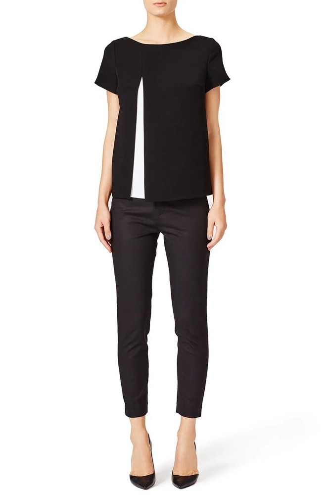 NEW Bailey 44 $140 Black & White Peep Show Top Size Small NWT