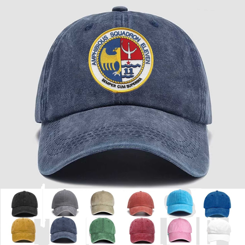 Custom Personalization Embroidered Hat 11th Amphibious Squadron, Veteran Cap